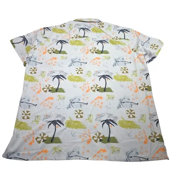 Retro Rifle Escobar Gun Tropical Narcos AOP Button Down Shirt Mens 2XL Bold Rare - Picture 4 of 7